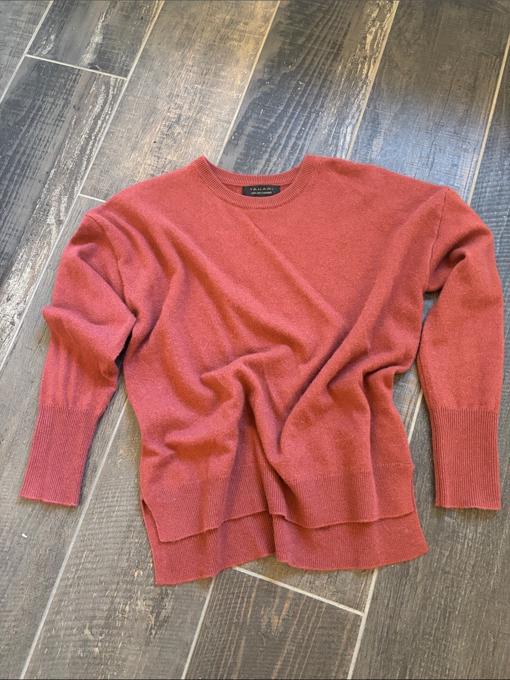 Tahari Women's Crewneck Sweater in Rust